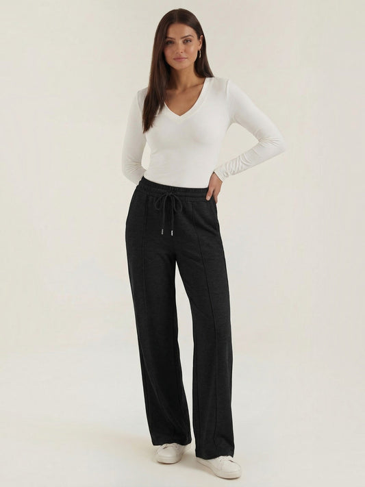 Ellie Wide Leg Elastic Waist Joggers