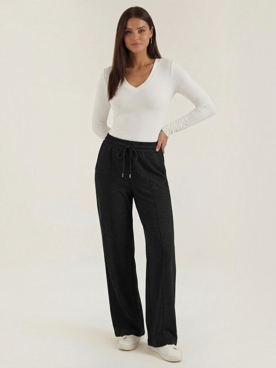 Ellie Wide Leg Elastic Waist Joggers