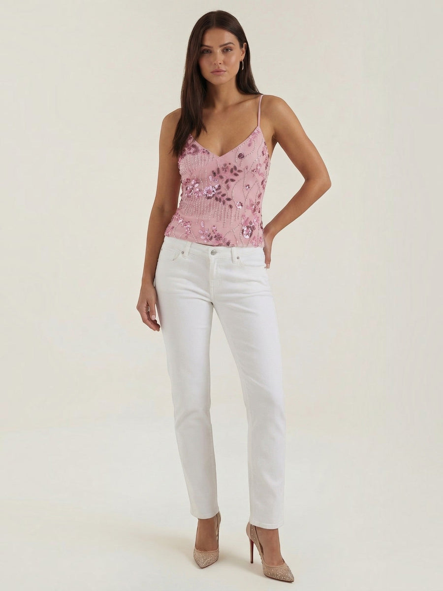 Dottie Sequin V Neck Cami Top