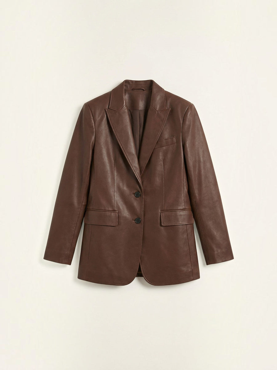 Catherine Faux Leather Oversized Blazer