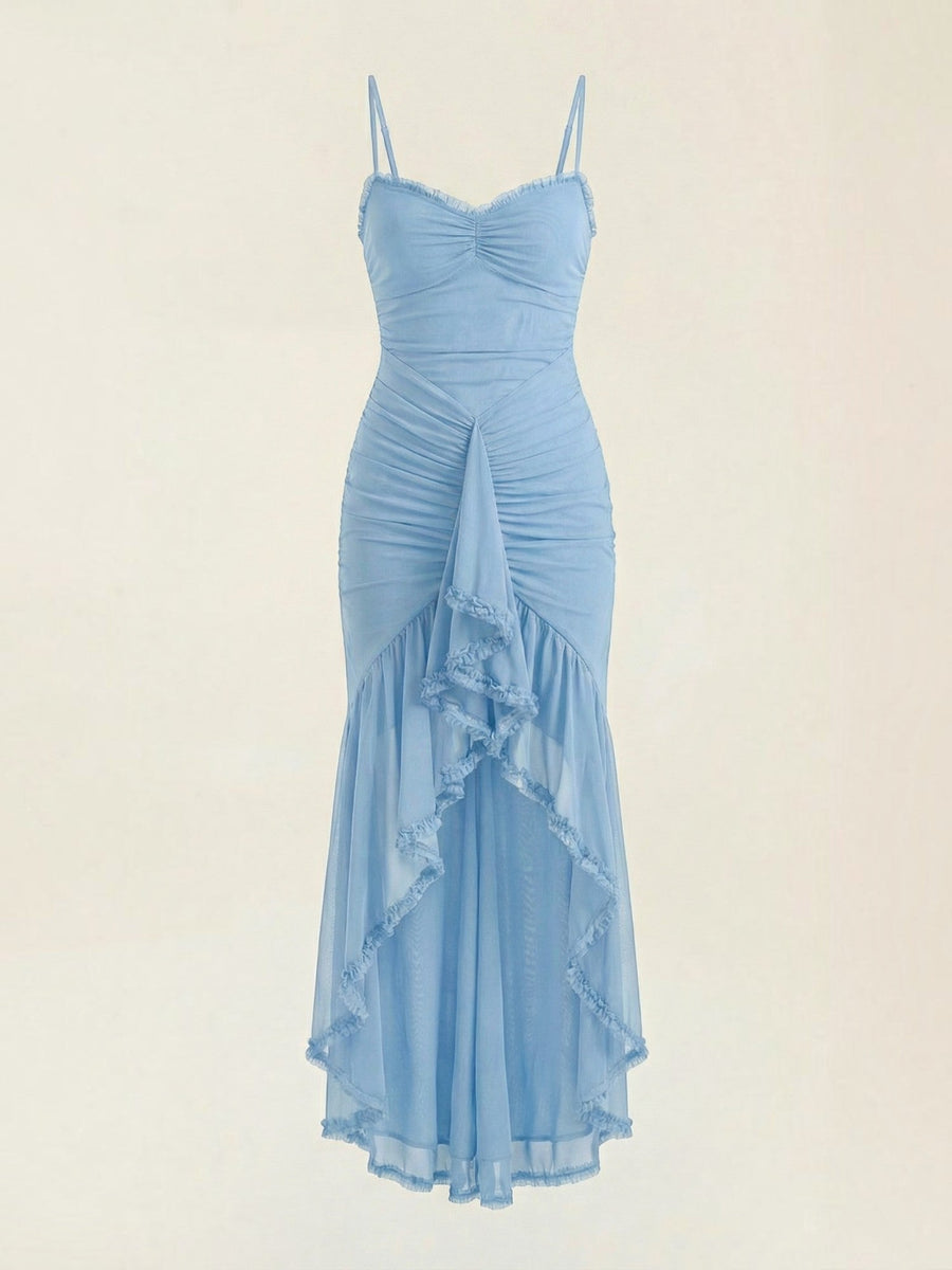 Wisteria Ruffle High Low Maxi Dress