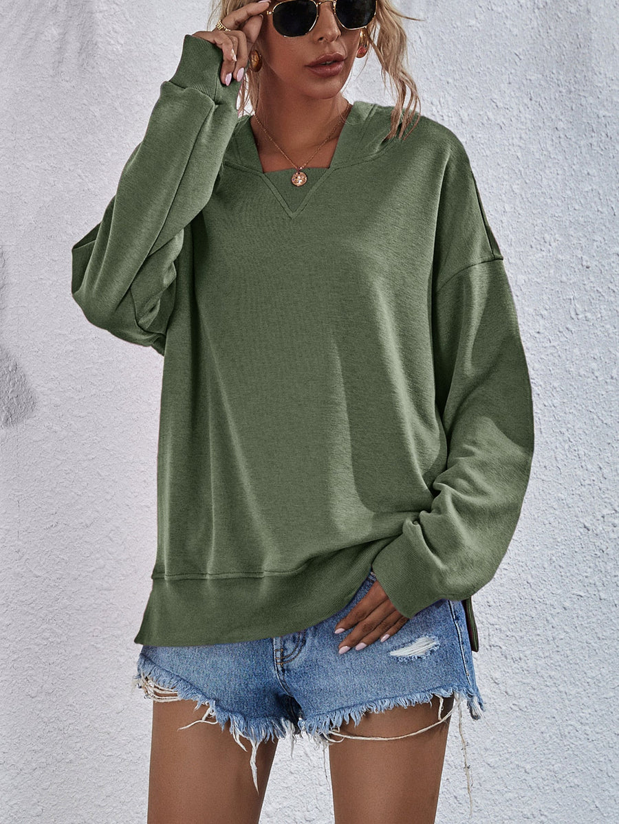 Skylar Oversized V Neck Hoodie