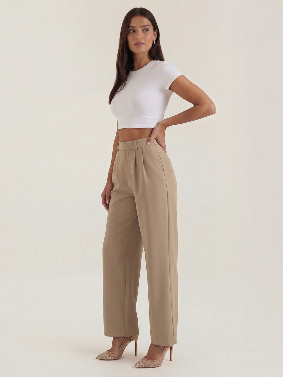 Emma Pleated High Waisted Wide Leg Pants