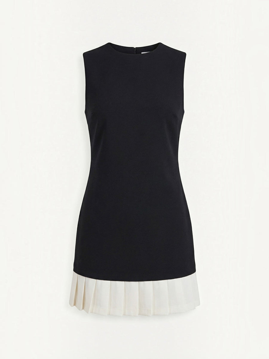 Celine Contrast Pleated Hem Mini Dress