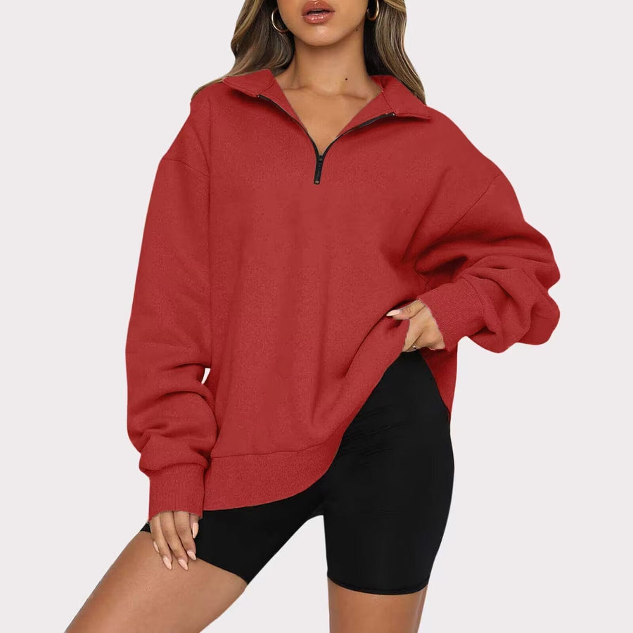 Tatum Half Zip Collared Sweatshirt