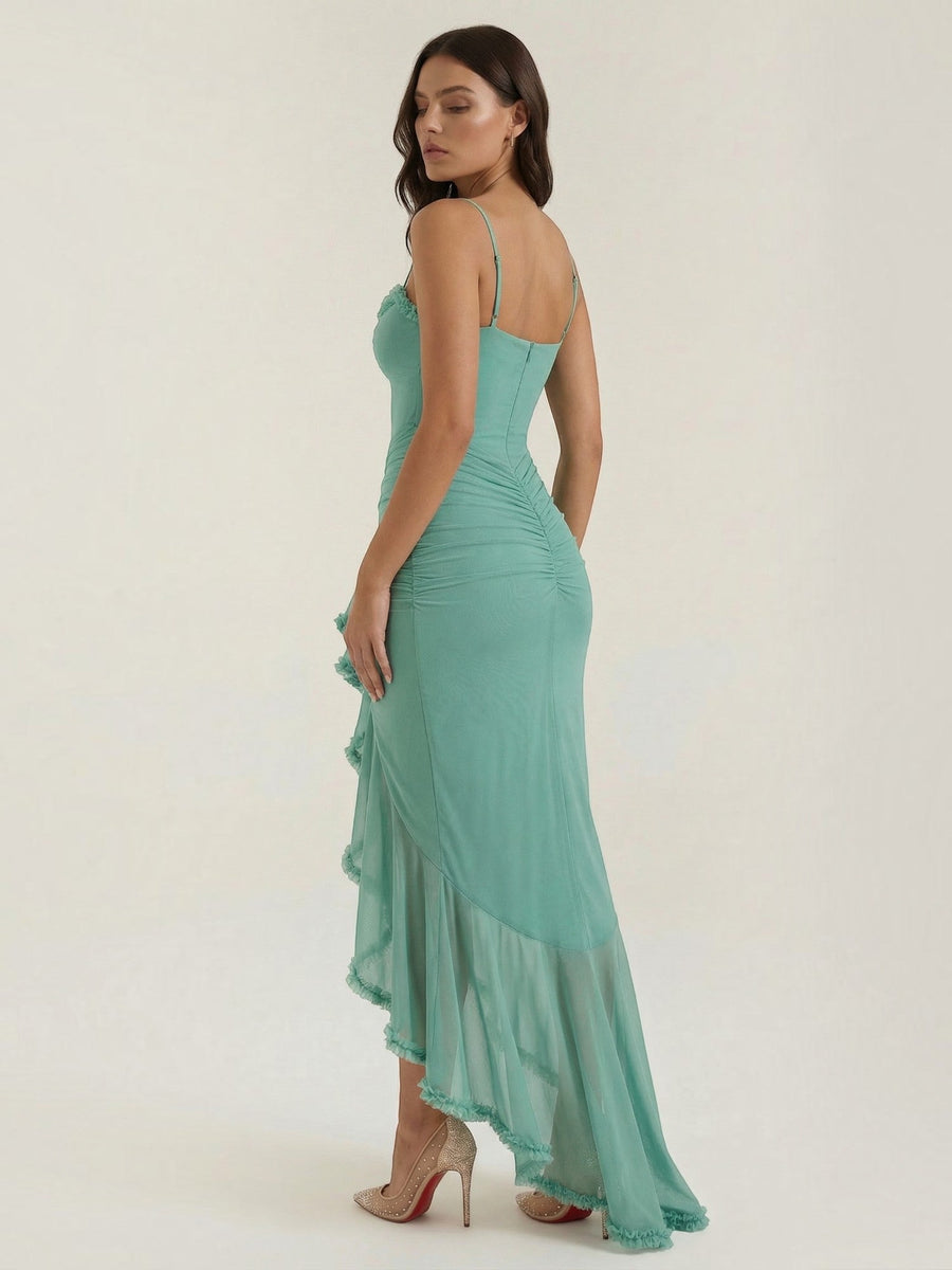 Wisteria Ruffle High Low Maxi Dress