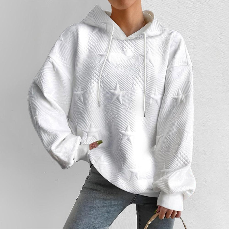 Emilina Embossed Star Waffle Hoodie
