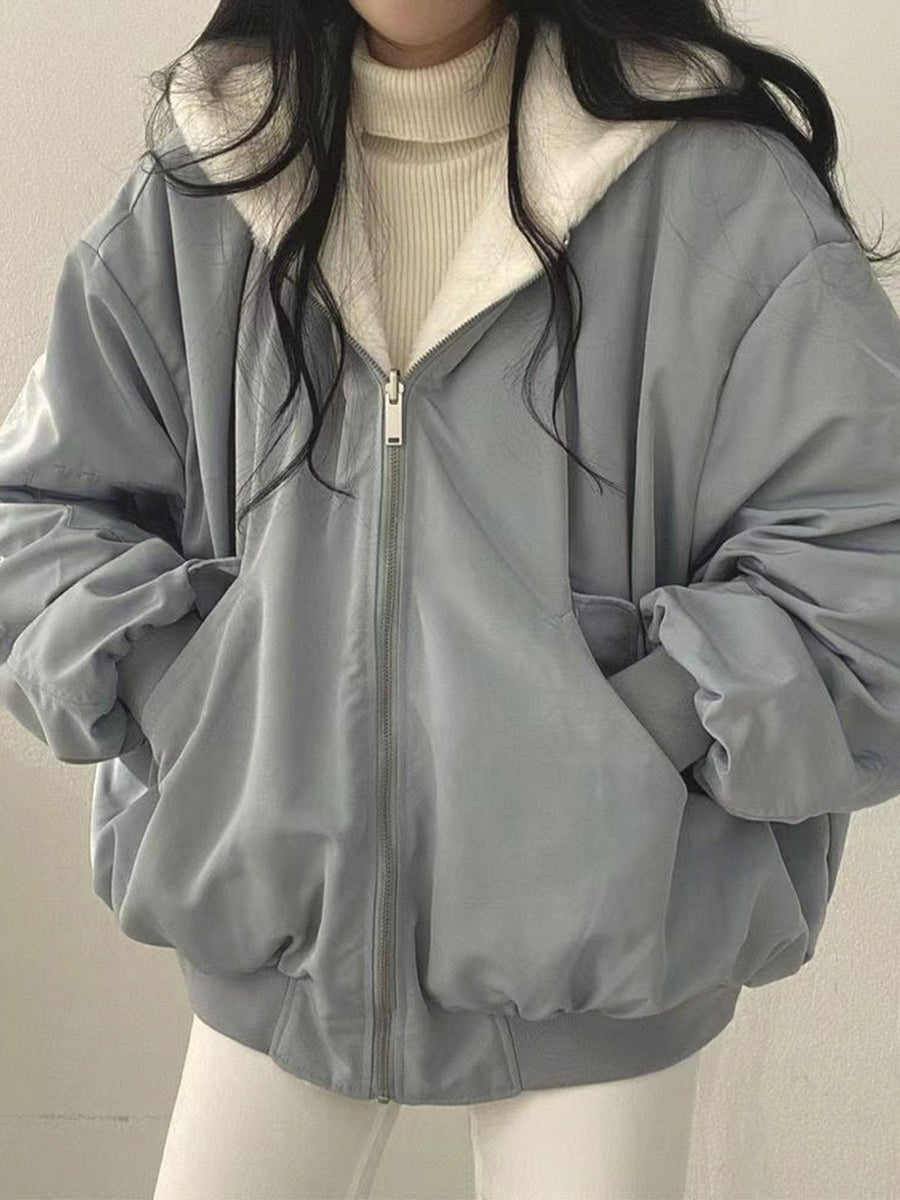 Linn Reversible Teddy Fleece Hooded Jacket