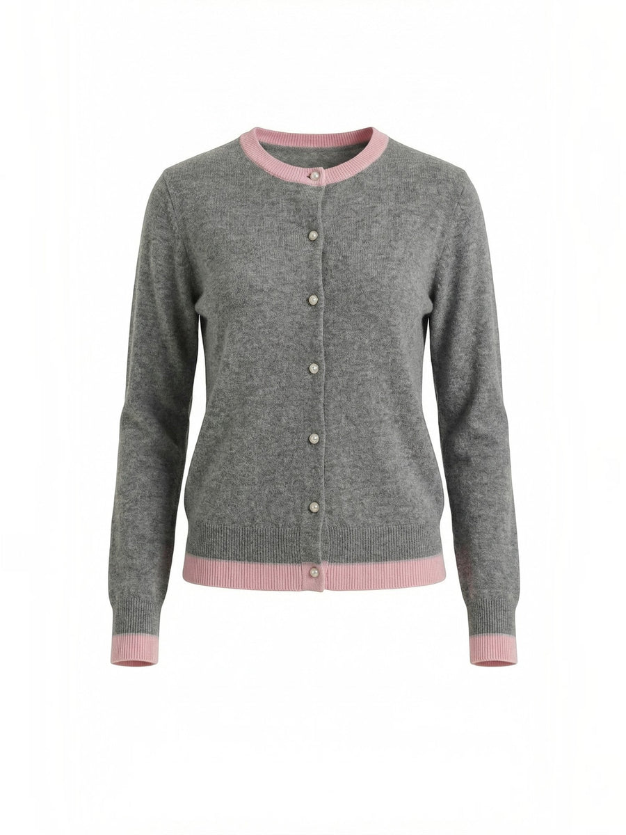 Wynona Contrast Stripe Wool Blend Cardigan