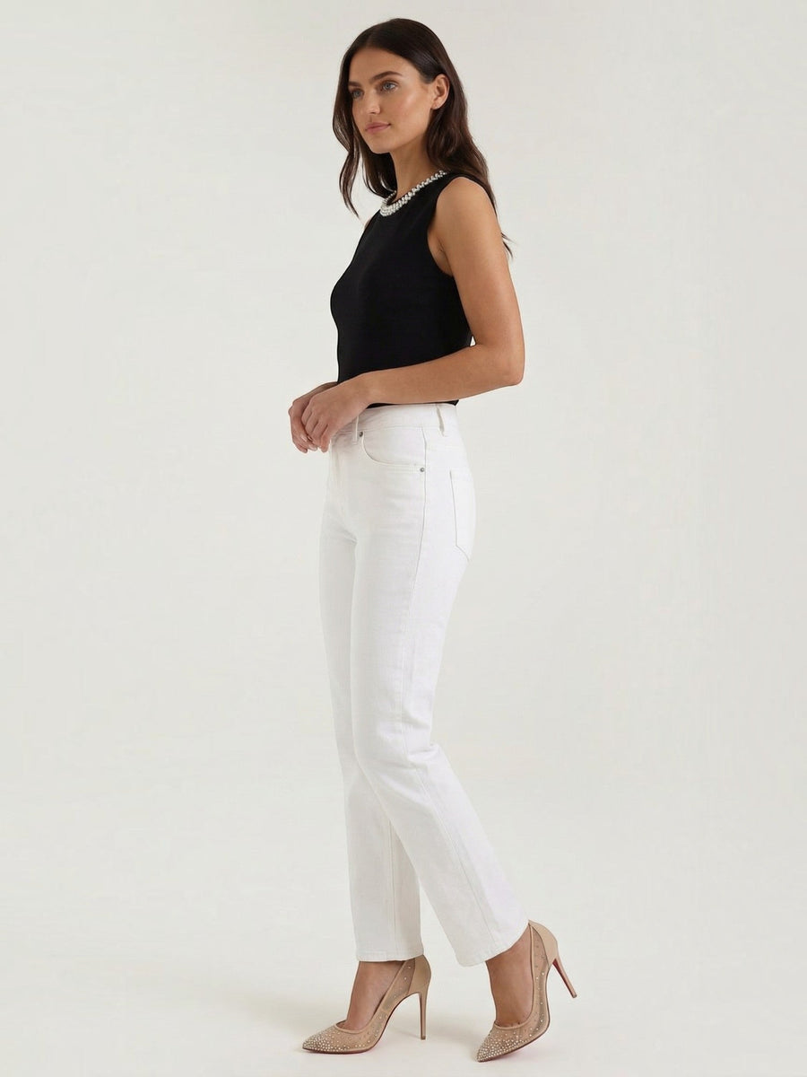 Rosalba Pearl Trim Ribbed Tank Top