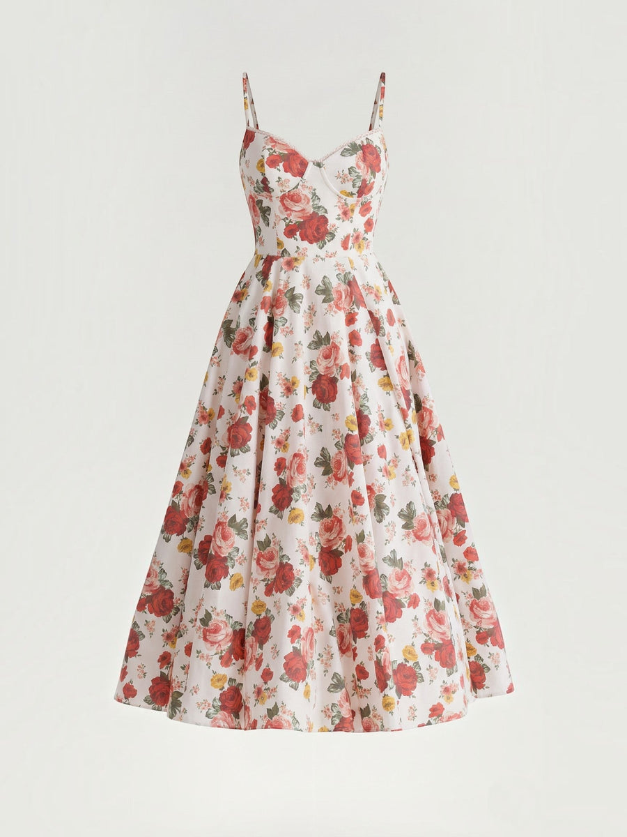 Isolde Corset Style Tulle Midi Dress
