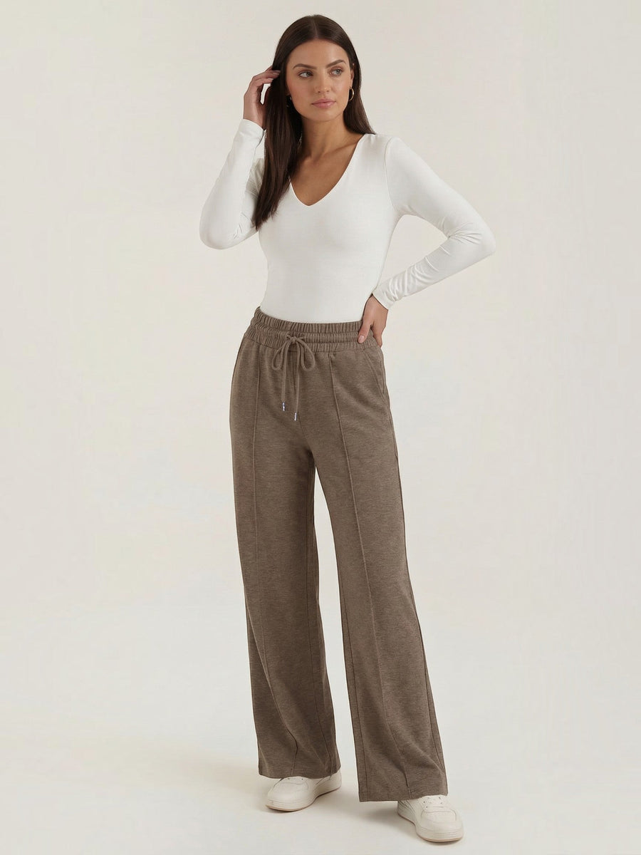 Ellie Wide Leg Elastic Waist Joggers