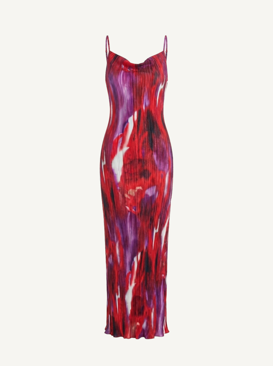 Henrietta Pleated Spaghetti Strap Maxi Dress