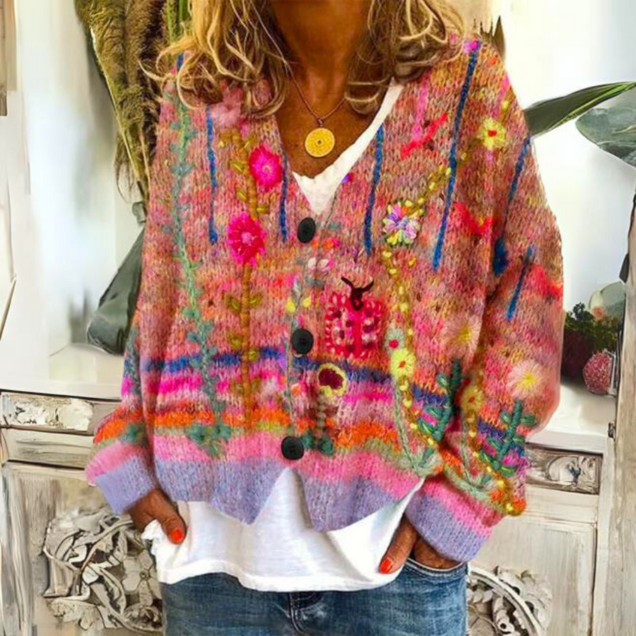 Odalys Printed Lightweight Cardigan