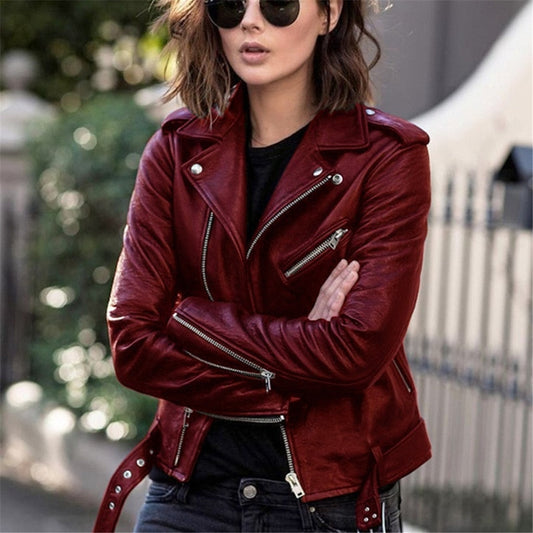 Nele Asymmetric Zip Moto Jacket