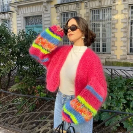 Marisol Striped Open Front Jacket