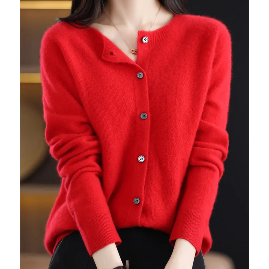 Irmgard V Neck Button Knit Cardigan