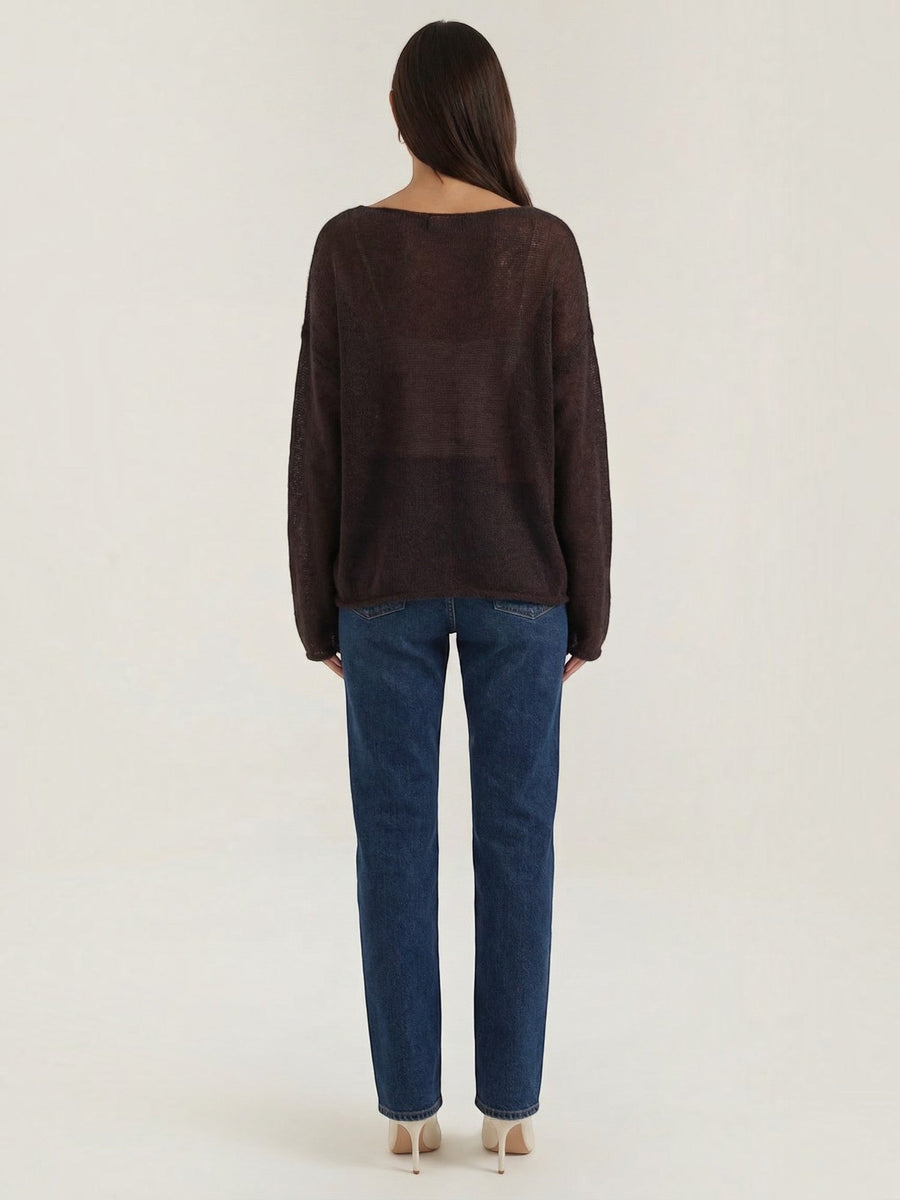 Pam Mohair Blend Open Knit Oversized Sweater