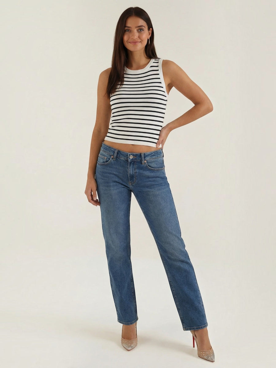 Heloise Striped Knit Crop Top
