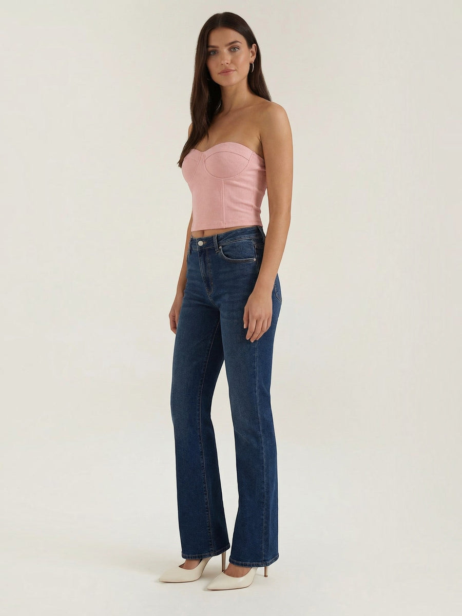 Hermione Strapless Corset Style Knit Top