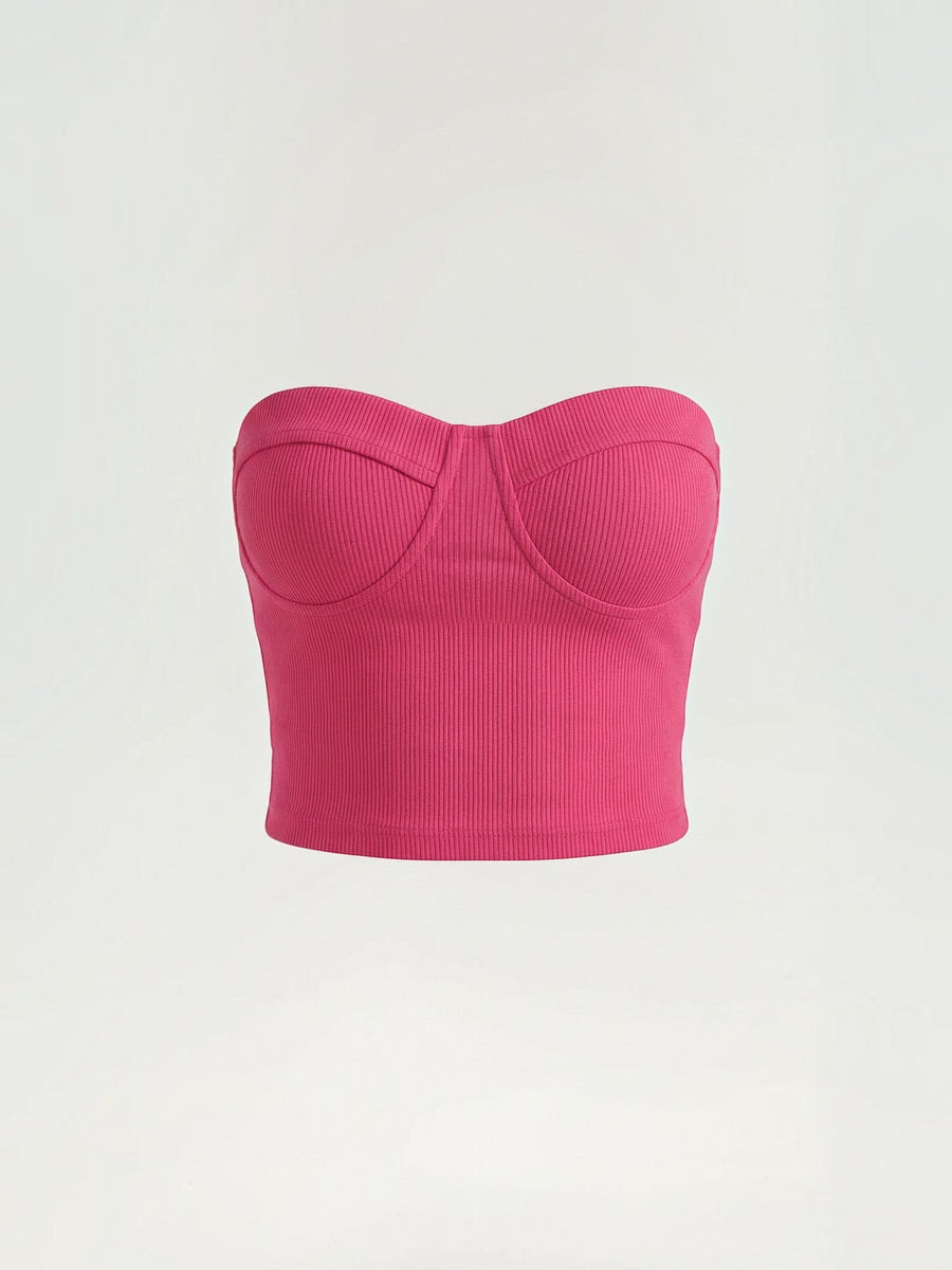 Hermione Strapless Corset Style Knit Top