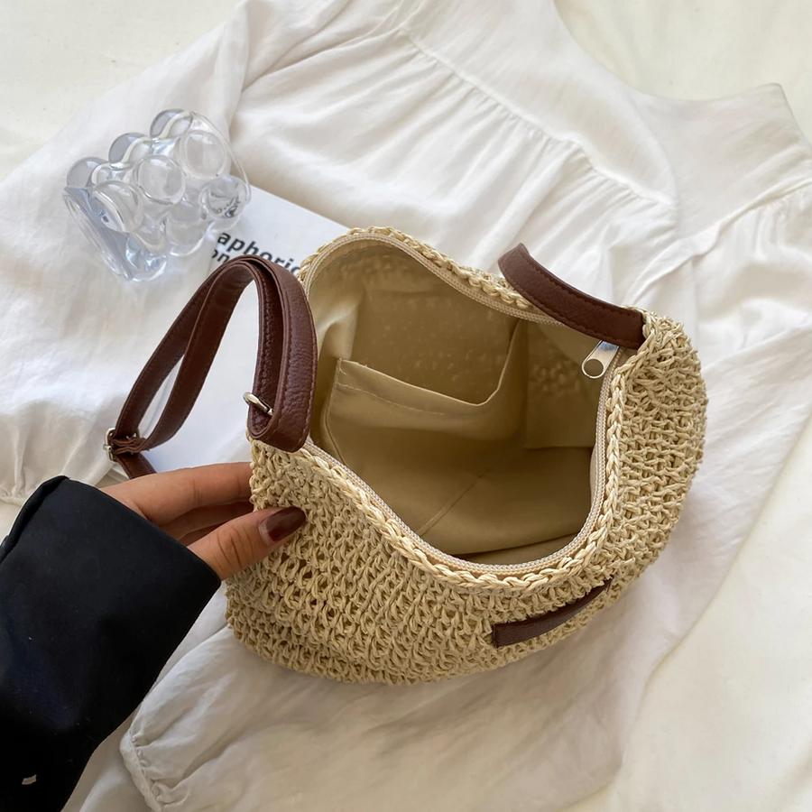 Kira Woven Boho Hobo Bag
