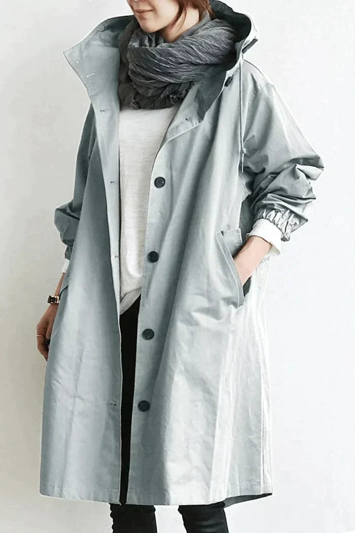 Benedetta Oversized Hooded Windbreaker Rain Jacket