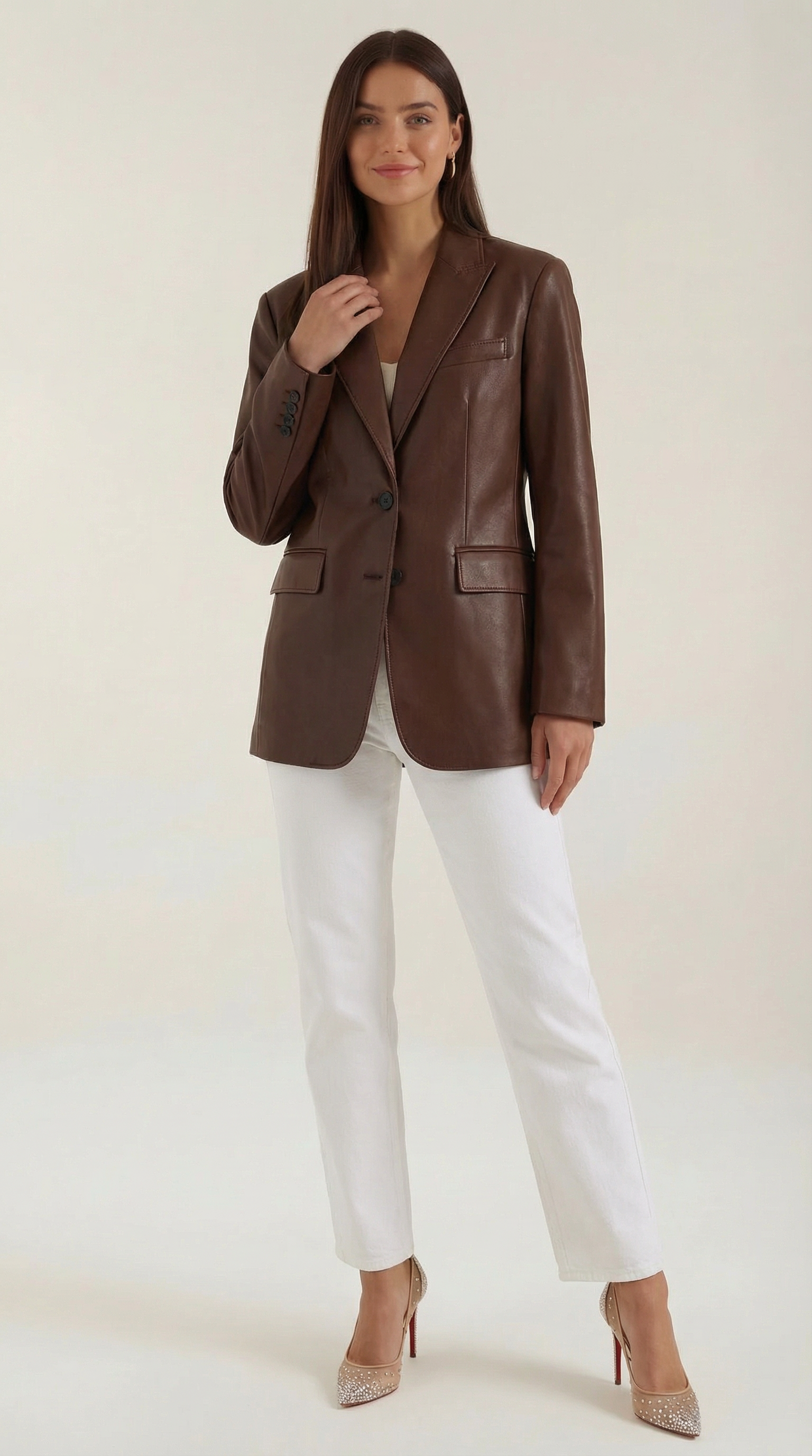 Catherine Oversized Leather Blazer