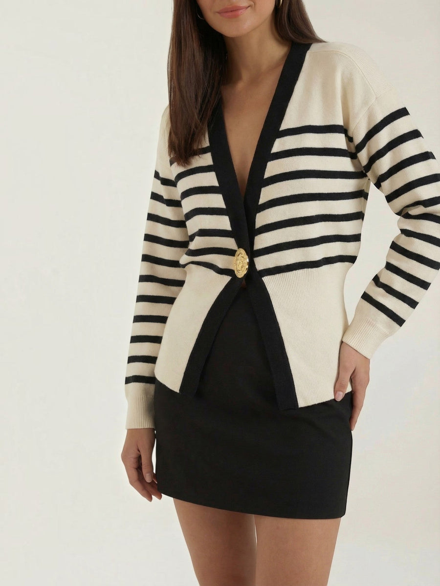Christine Single Button Deep V Cardigan