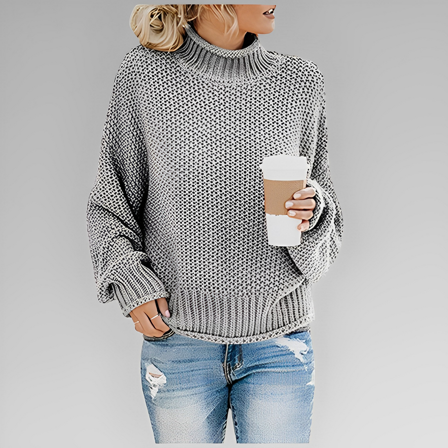 Rosina Waffle Knit Oversized Turtleneck