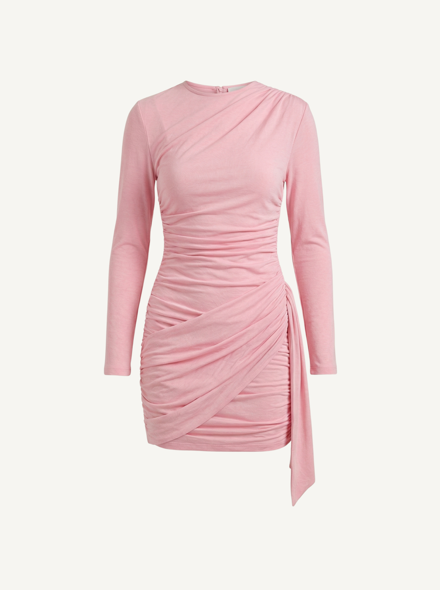 Devon Long Sleeve Draped Bodycon Mini Dress