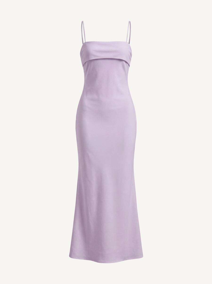 Dale Folded Straight Neck Slip Maxi Dress