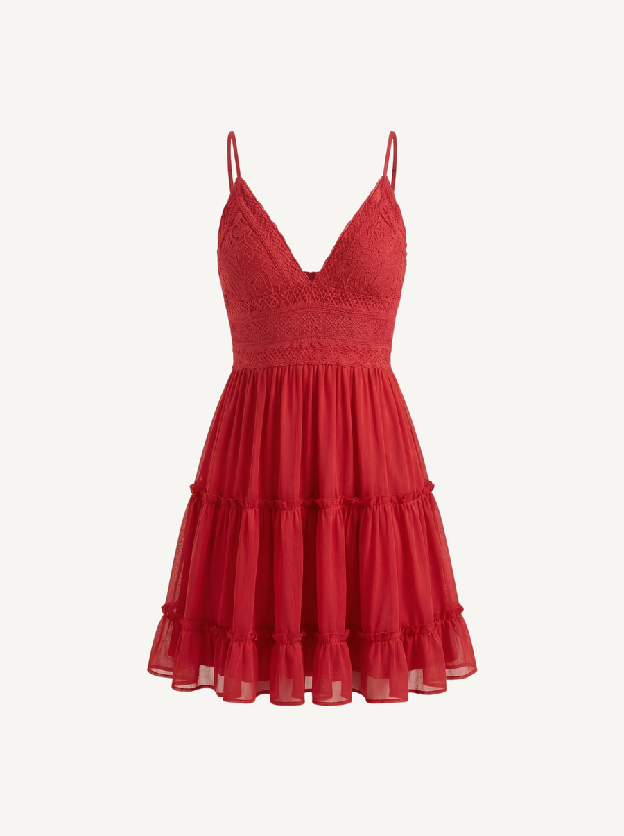 Christy Lace Bodice Tiered Mini Sundress