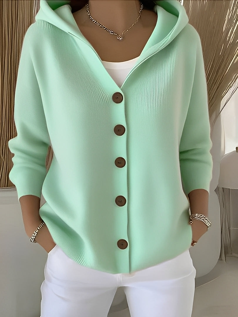 Annegret Button Front Hoodie