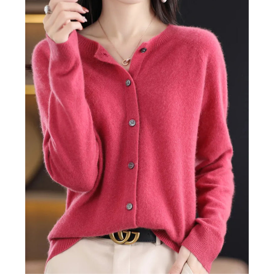 Livea Classic V Neck Button Cardigan