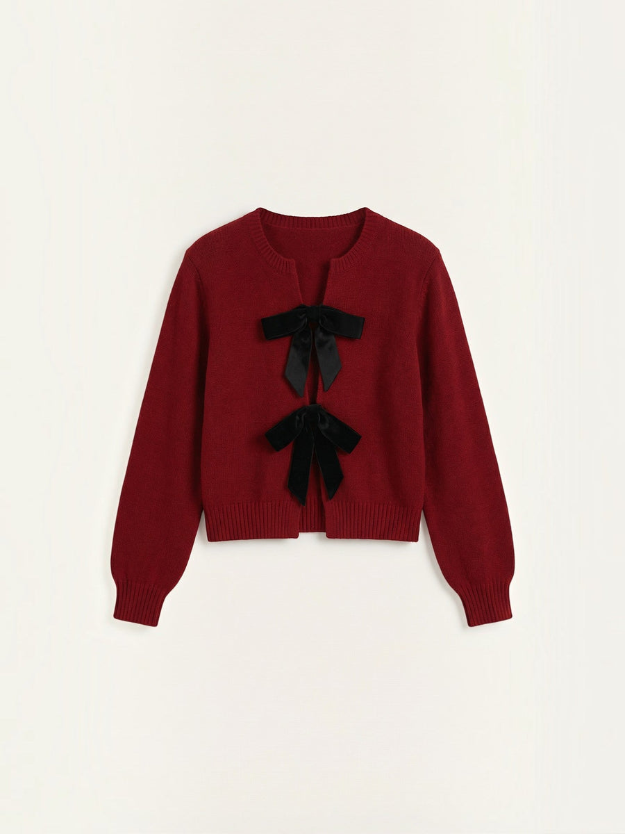 Cynthia Bow Tie Knit Cardigan