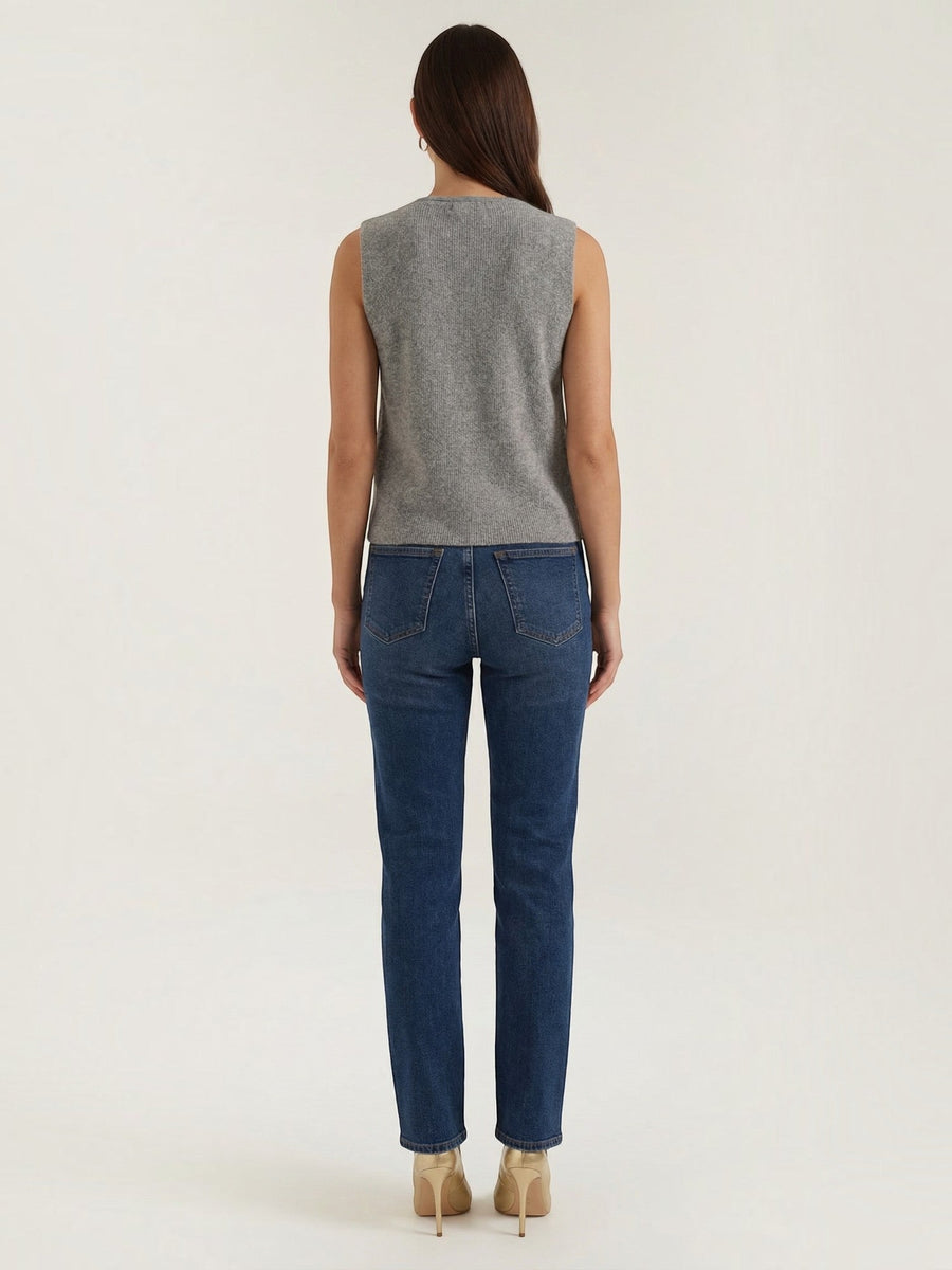 Sharon Open Front V Neck Knit Vest