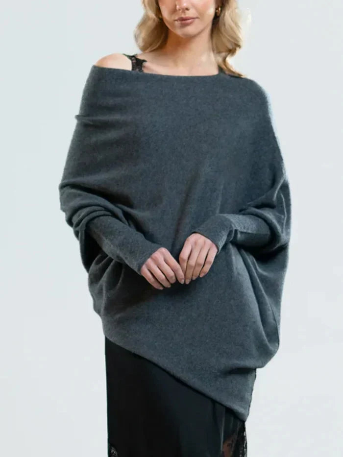 Dineke Asymmetric Draped Cowl Sweater