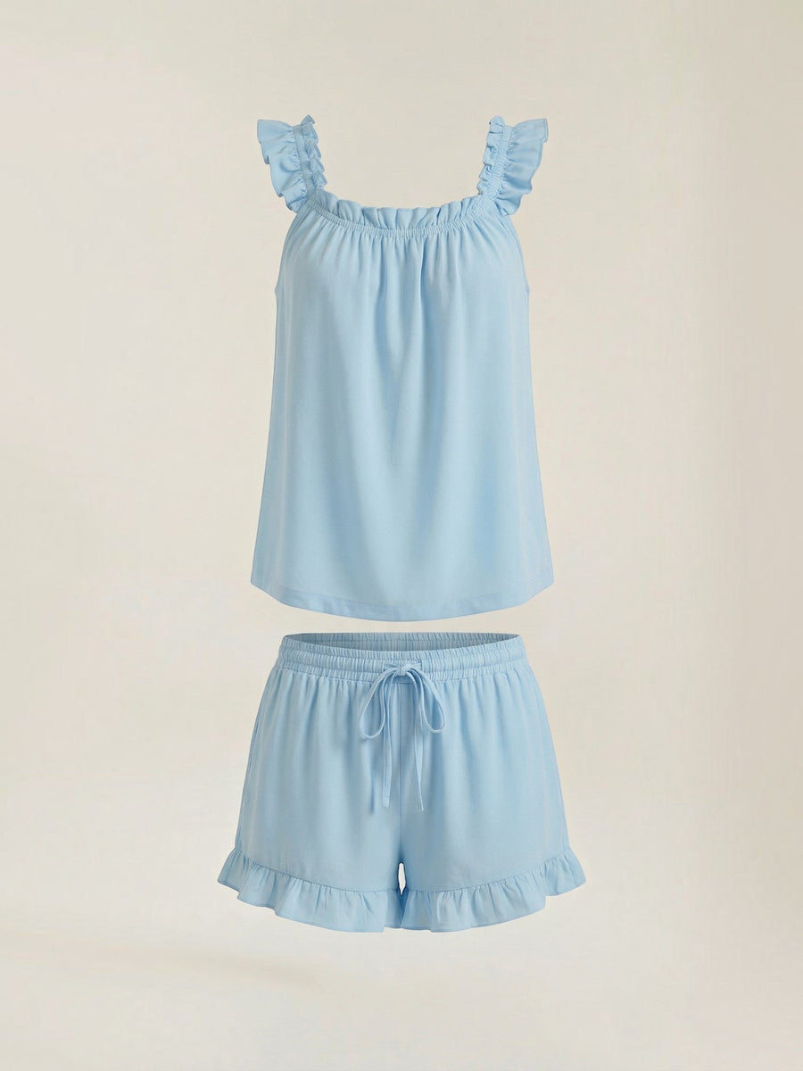 Helen Ruffle Trim Pyjama Set