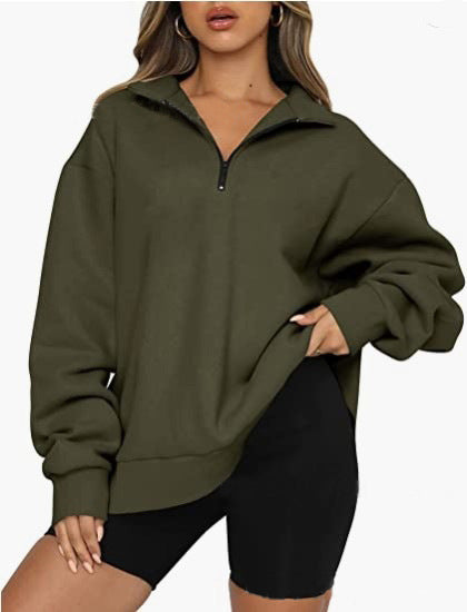 Tatum Half Zip Collared Sweatshirt