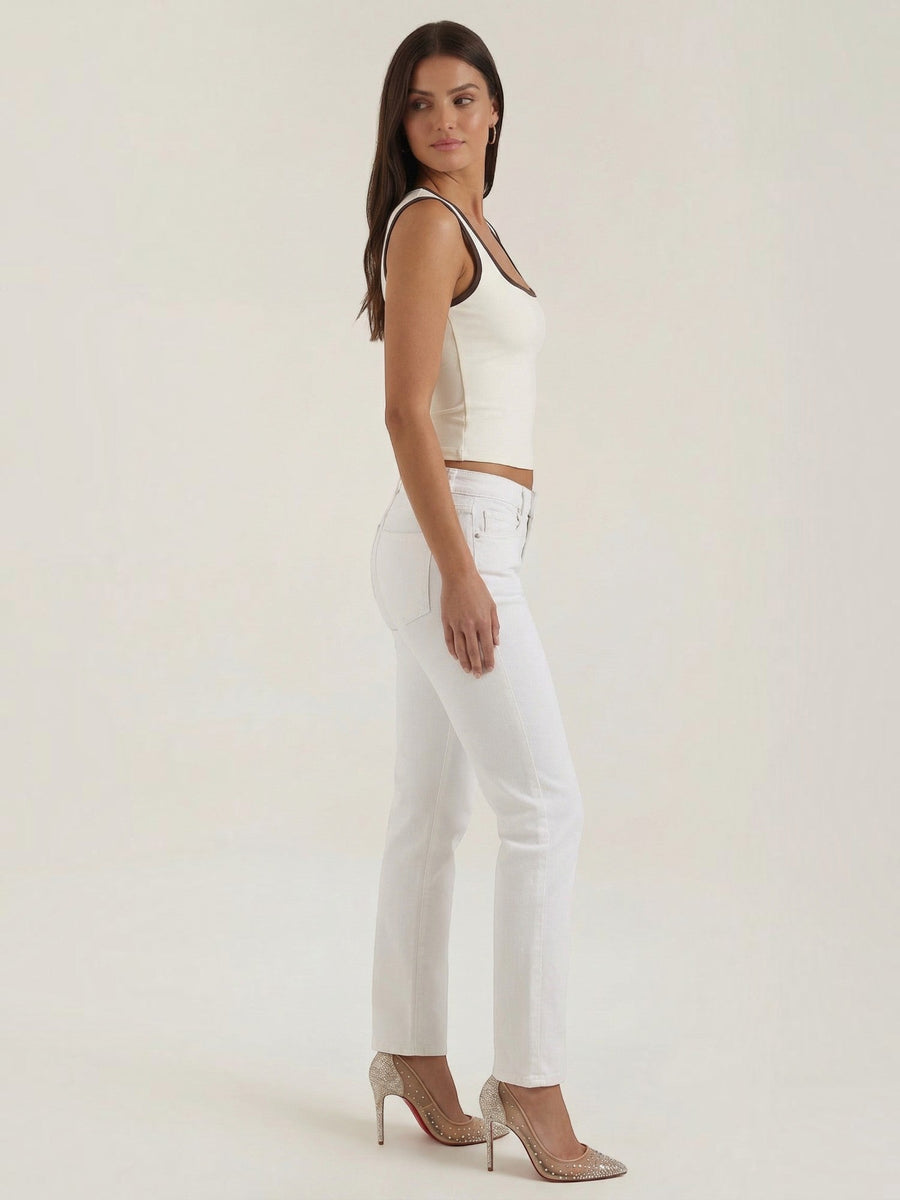 Hilary Contrast Trim Square Neck Crop Top
