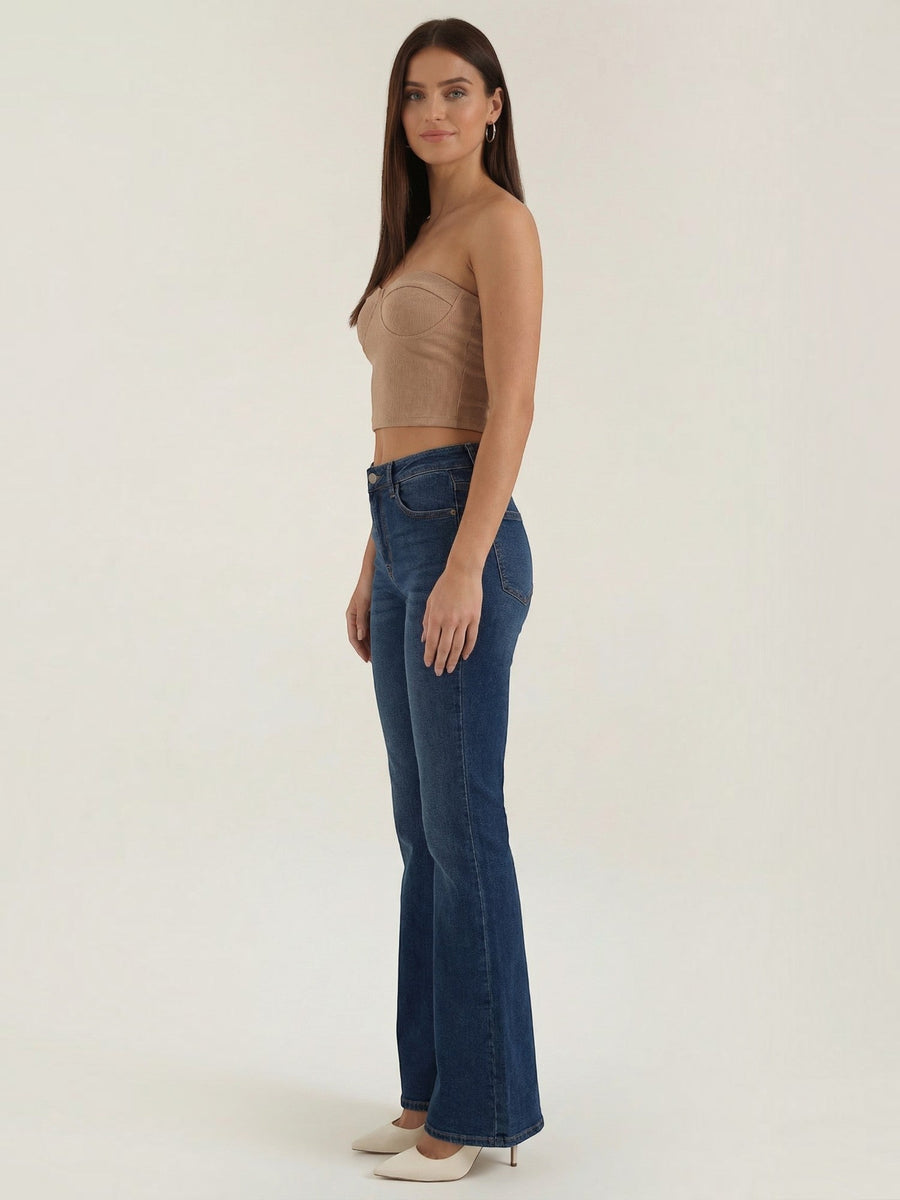 Hermione Strapless Corset Style Knit Top