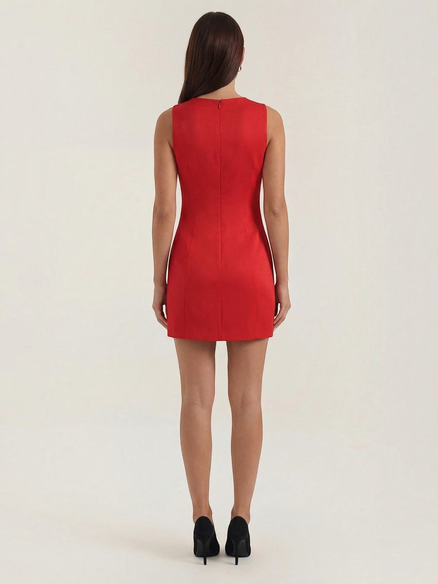 Patricia Button Front Sleeveless Mini Dress