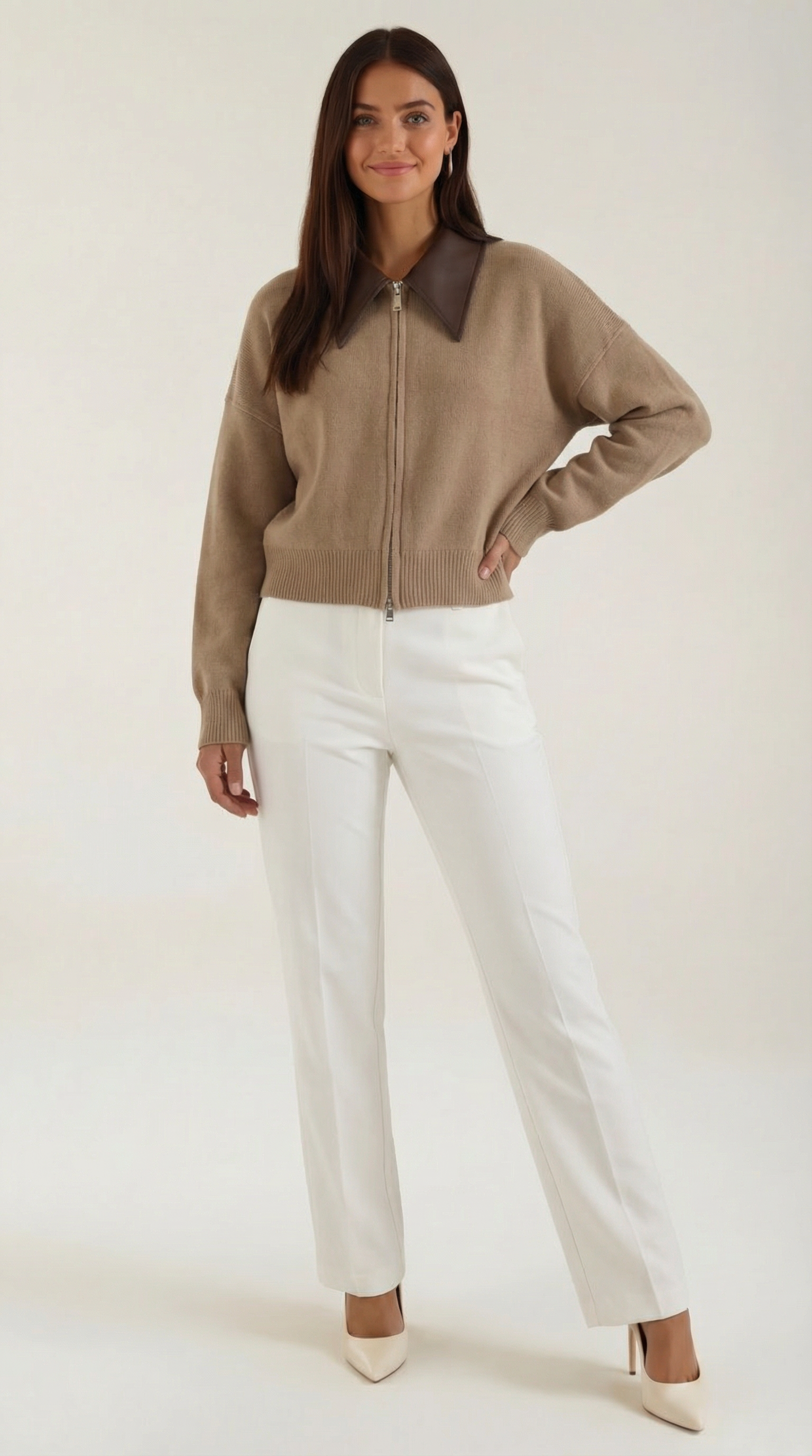 Irene Collared Crop Cardigan