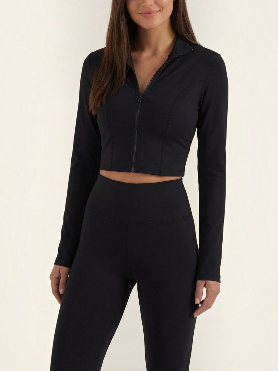 Liora Long Sleeve Crop Top and High Waist Pants Set
