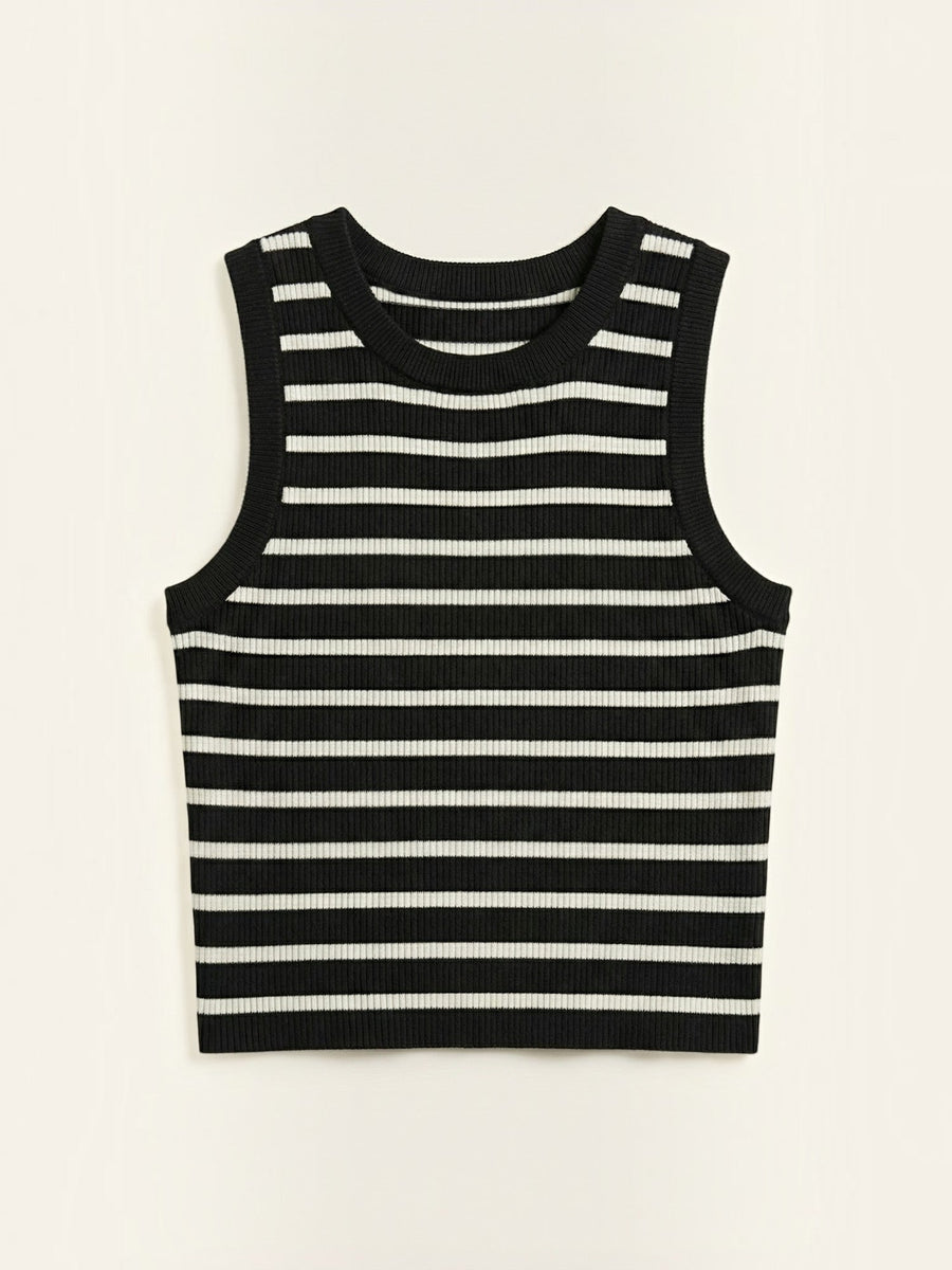 Heloise Striped Knit Crop Top
