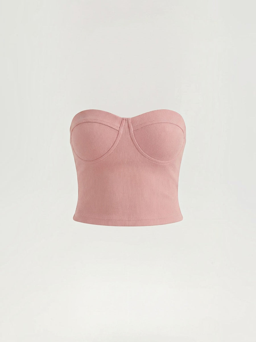 Hermione Strapless Corset Style Knit Top