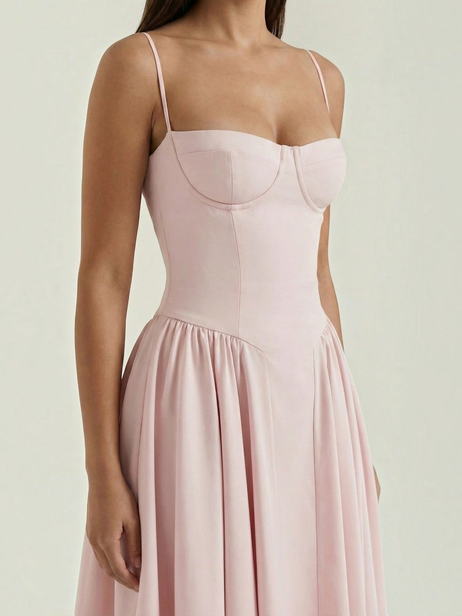 Odette Corset Style Strappy Midi Dress