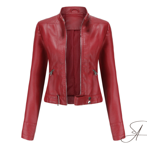 Fatima Cropped Faux Leather Moto Jacket