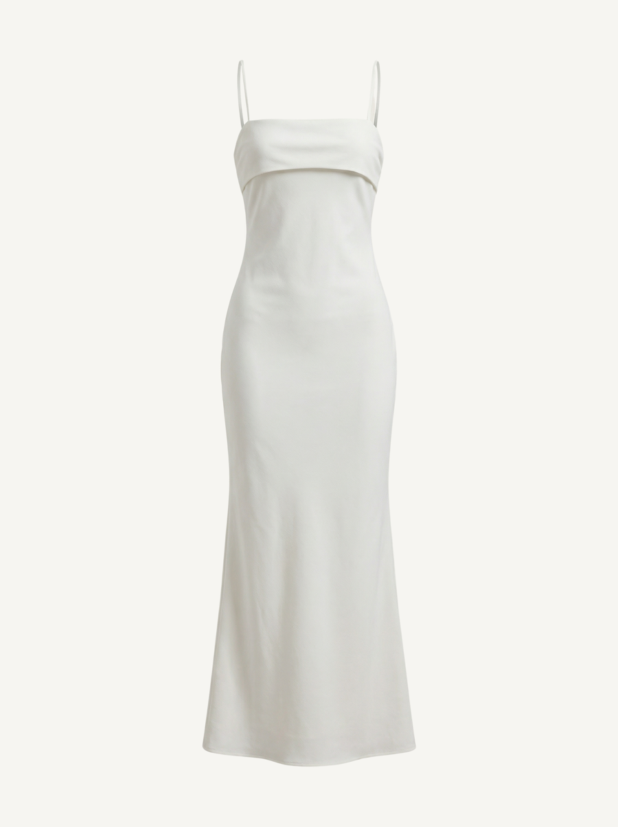 Dale Folded Straight Neck Slip Maxi Dress